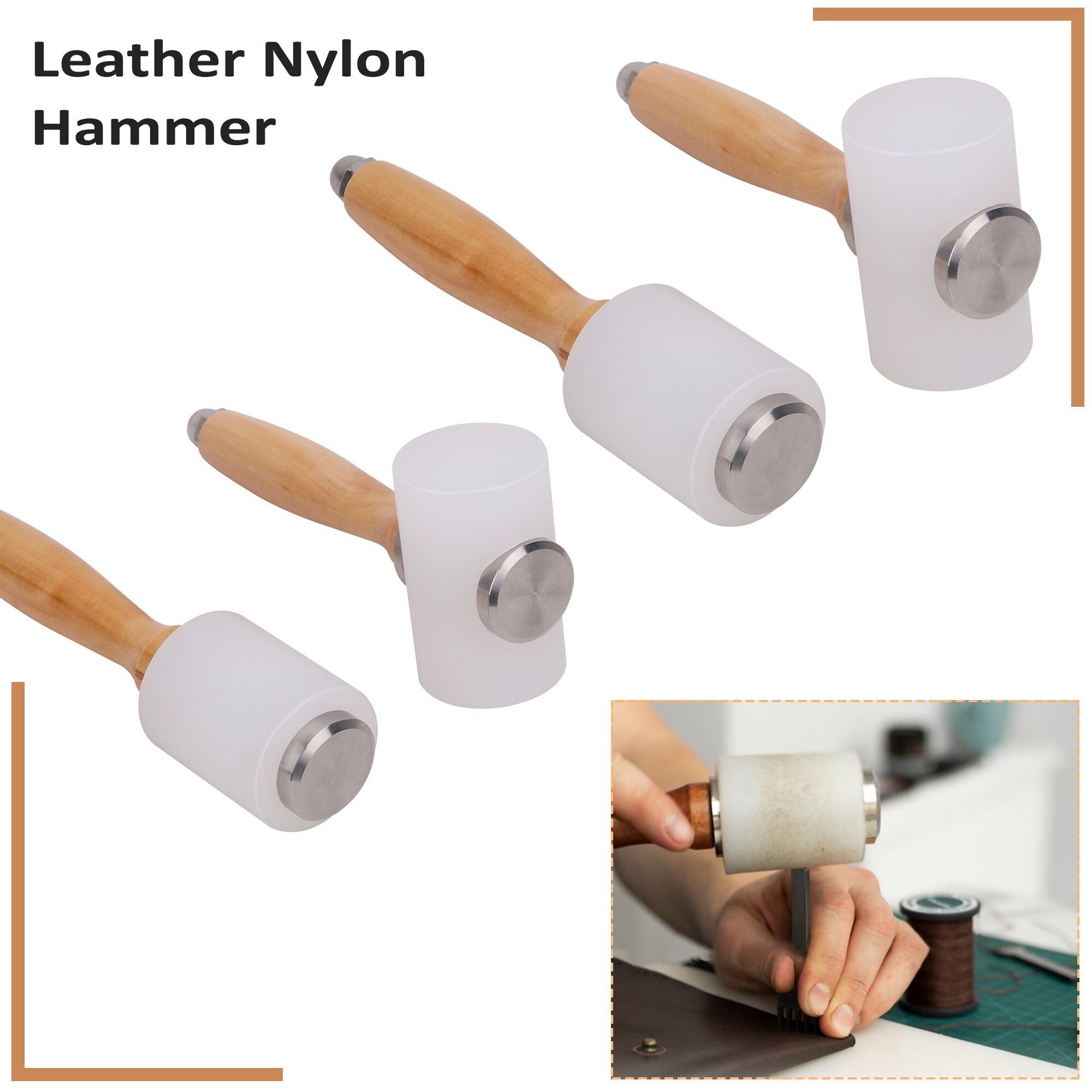 Leather Tool Mallet 750 Grams Leatherwork Maul Nylon Maul Embossing Hammer  Leather Craft Carving Hammer Leather Round Maul 