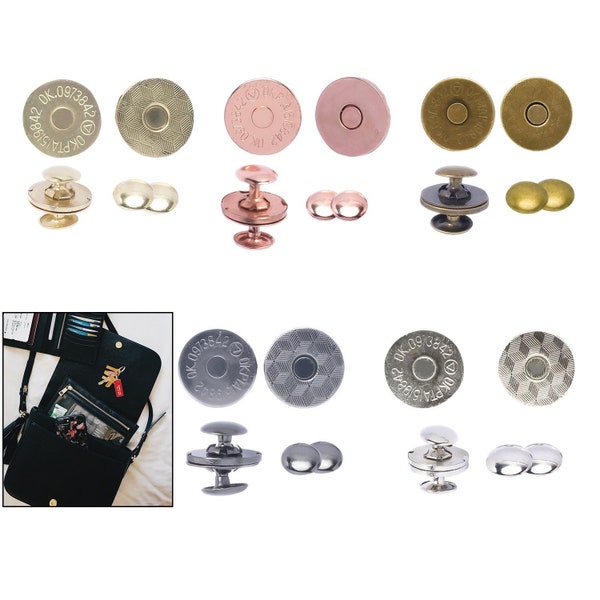 Magnetic Snap Buttons, Magnetic Button Clasps, Handbags Magnetic Buttons for Jackets Purse Handbag Clothes DIY Leather Crafts,