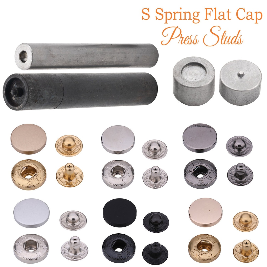 S Spring Snap Press Studs, Snap Fasteners, Flat Cap Snap Buttons With