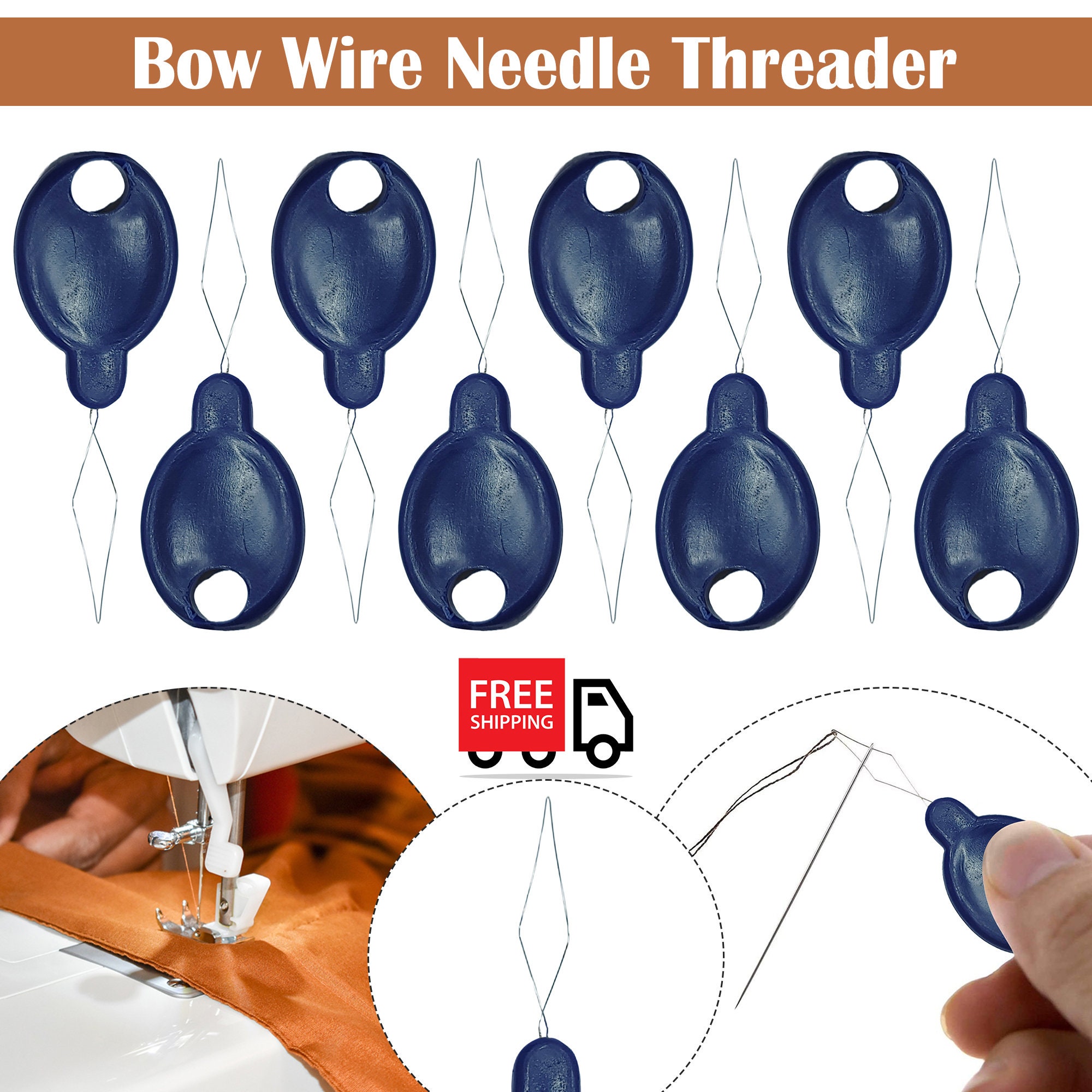  42 Pieces Plastic Needle Threaders, Gourd Shaped Wire