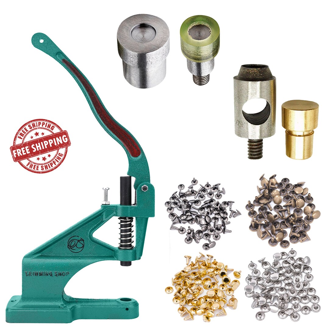 Double Cap Rivets, Tubular Rivets With Rivet Fixing Dies and Green