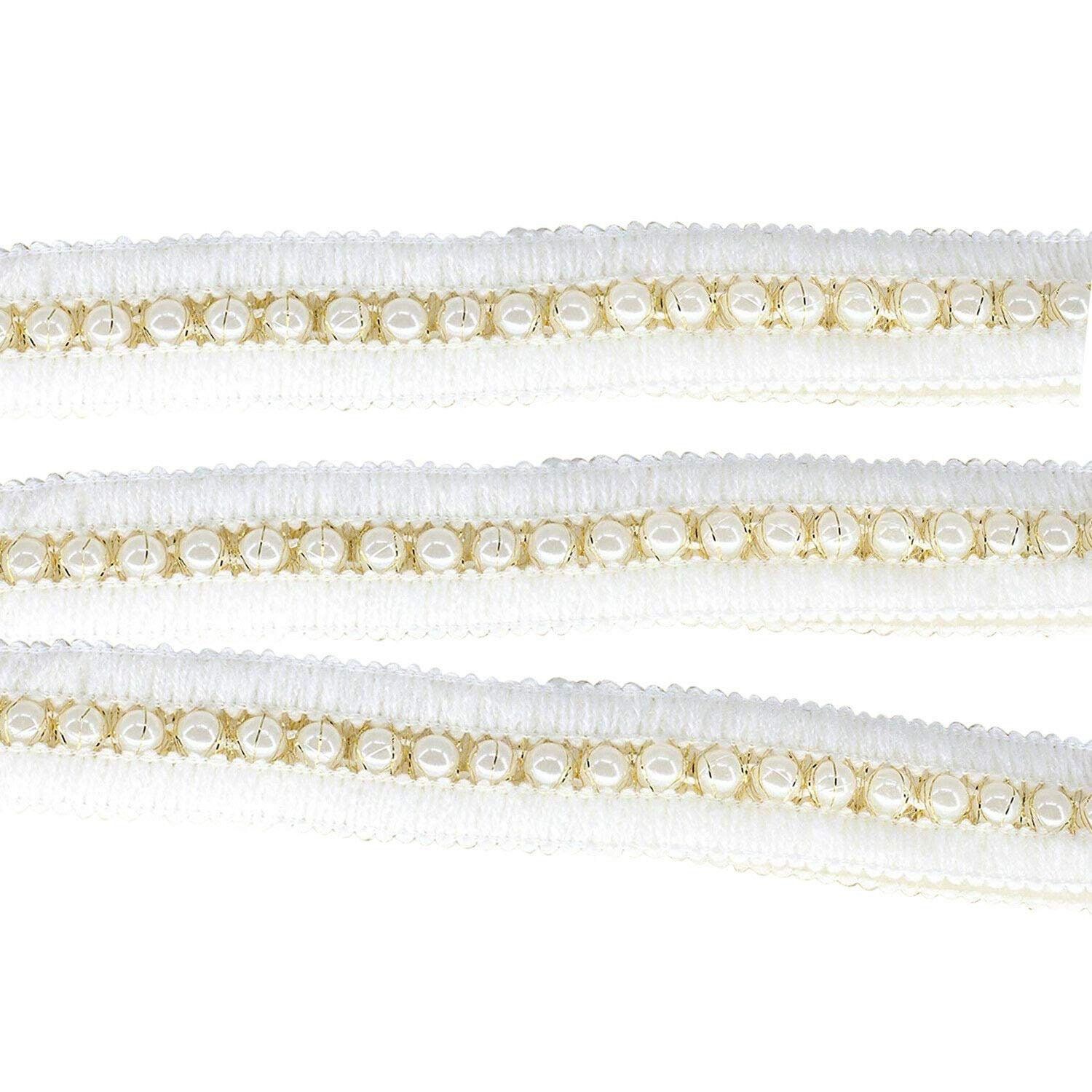Trimming Shop 40mm wide White Grommet Studded Embroidery Trim Knitting Lace  Diamante Eyelets, 1meter 
