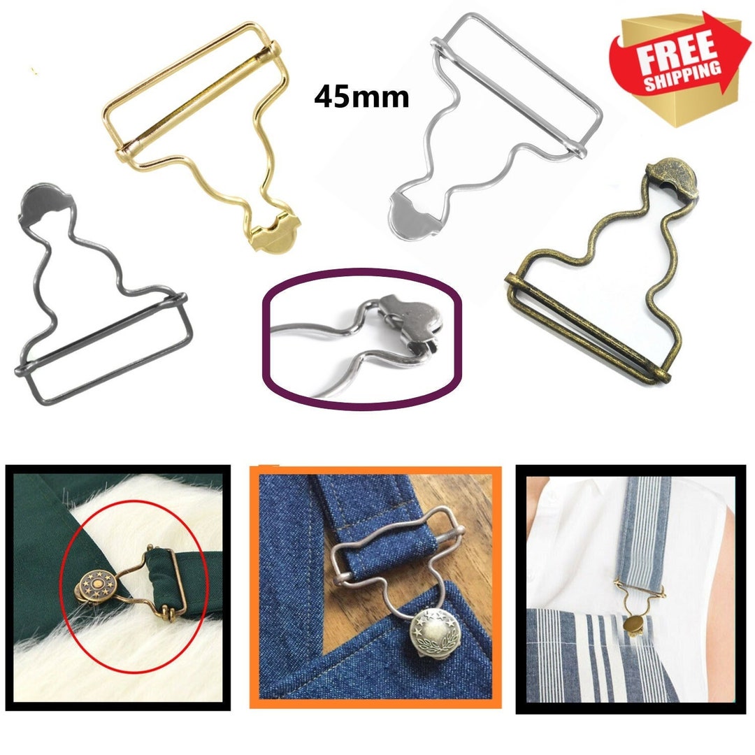 Dungaree Buckle 45mm Metal Clip Fasteners for Braces, Bibs Overalls