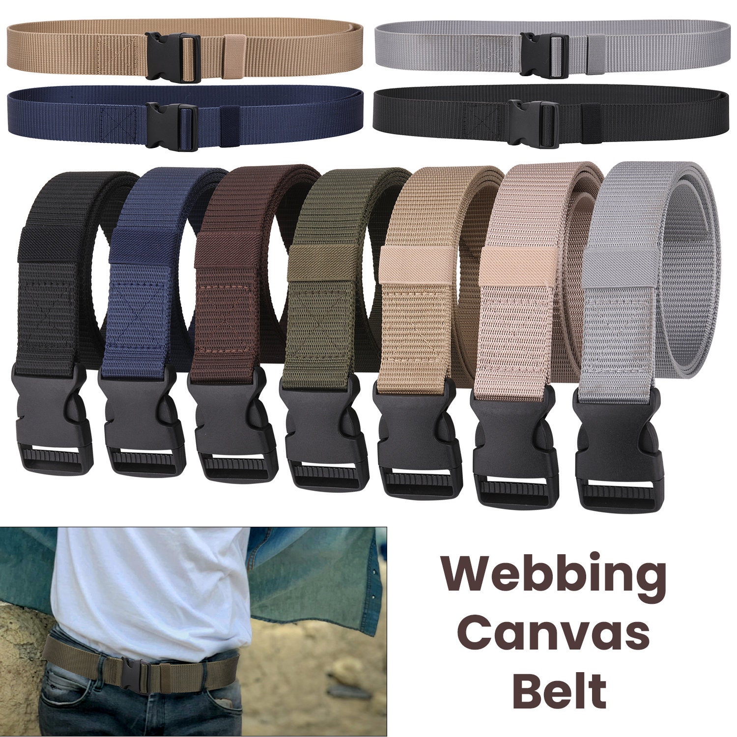 Tactical Nylon Belt with Aluminum Metal Buckle