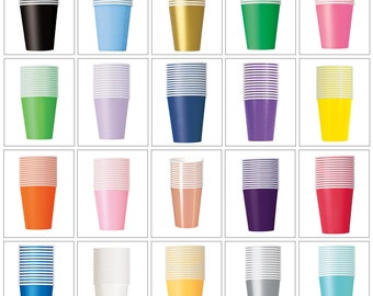 Disposable Paper Cups Party Cups Drinking 9oz (266ml) Cups for Party DIY and Holiday Party Tableware for Indoor Outdoor Dining Free Shipping