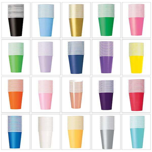 Disposable Paper Cups Party Cups Drinking 9oz (266ml) Cups for Party DIY and Holiday Party Tableware for Indoor Outdoor Dining Free Shipping