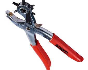 Leather Hole Punch Pliers 9 with Multi-size Rotating Wheel for Belts, -  California Tools And Equipment