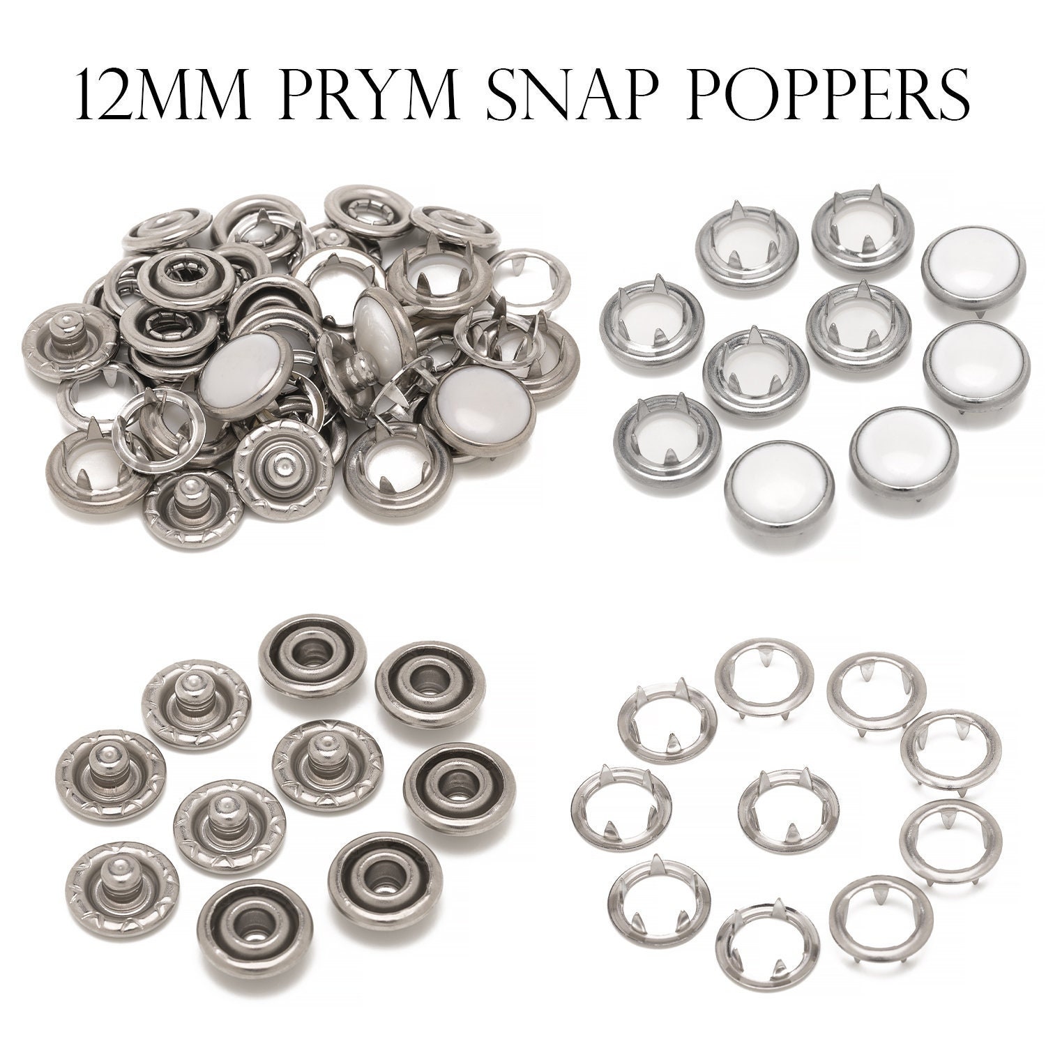 25 PRYM Metal Snaps for Baby Clothes, Size 15 Gripper Snaps, Ring Snap  Fastener Button for Clothing, Pastel Yellow Prong Snap Poppers 