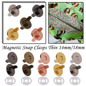 Magnetic Buttons, Bag Clasps Fasteners, Magnetic Press Studs, Snap Buttons,  Purse Buttons for Purse Leather Craft, Cloths, Handbags 