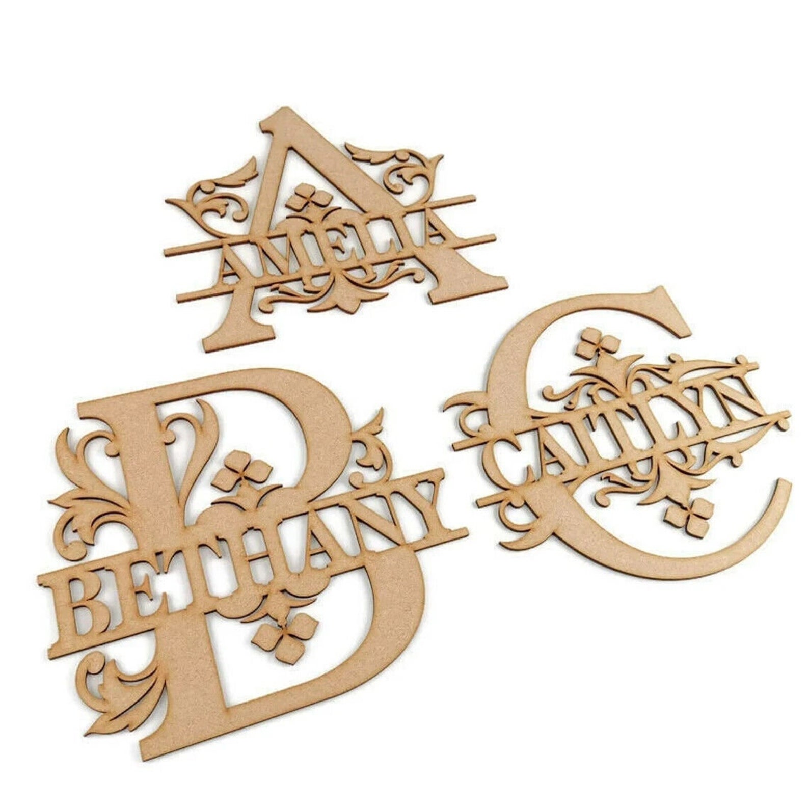 Wooden Monogram Letters Personalized Name Door Sign Crafts Wedding