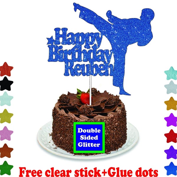 Personalized Karate Birthday Cake Topper, Custom Any Name Birthday Cake Topper, Sport Birthday Party Decoration