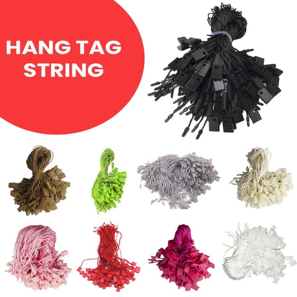 Hang Tag String, Price Tag Hang String, Nylon Lock Tag String With Snap Lock Pin Loop for Attaching Labels, Clothes, Luggage