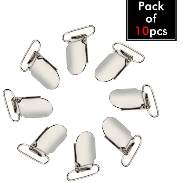 24mm 10 pièces orthèse en métal argenté factice salopette attache-jarretelles clips support sangle tétine sac à dos bretelles tétines sac accessoires