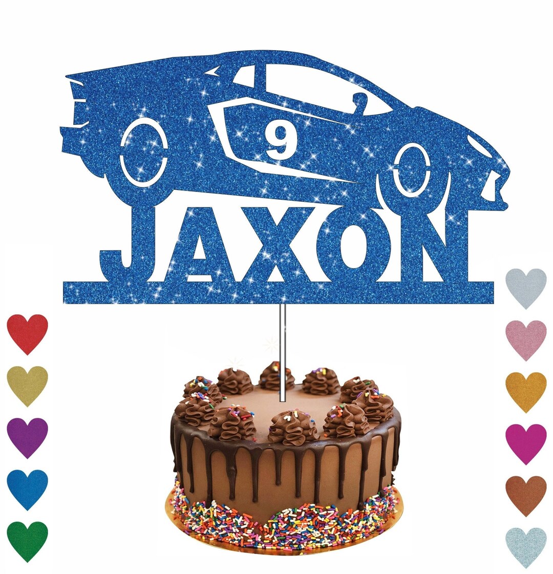 CAR CAKE TOPPER Personalised Cake Topper With Car Custom - Etsy