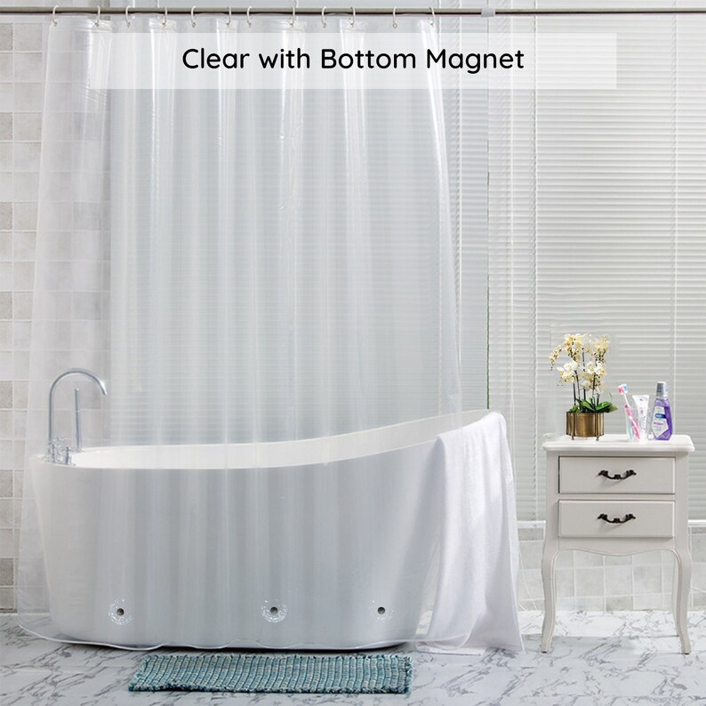 Shower Curtains With Bottom Transparent Shower Curtain