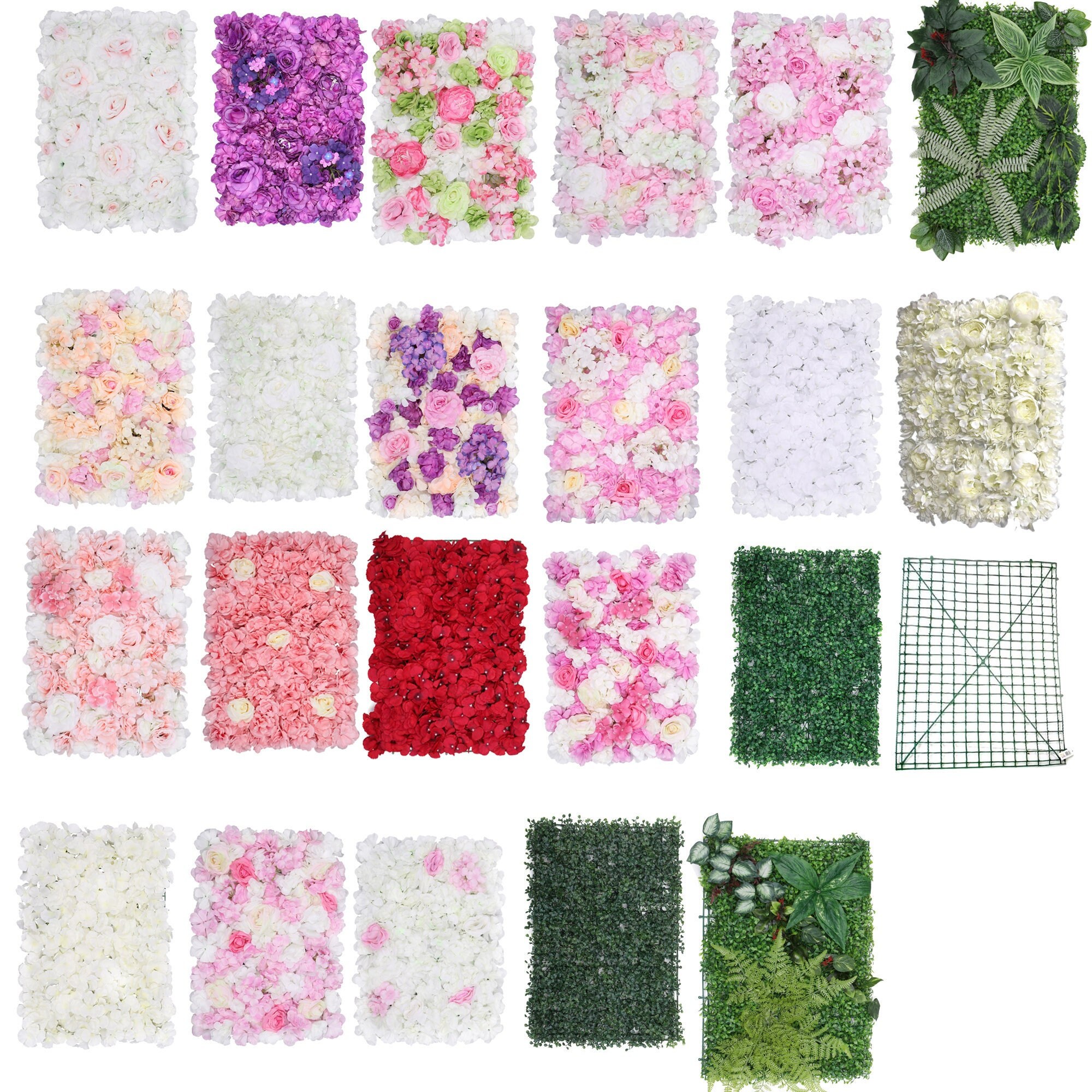 Artificial Flowers Wall Panels Backdrop Panel Romantic Floral Etsy