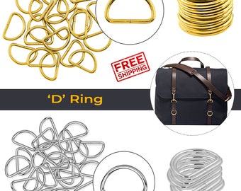 Metal D Ring, Non Welded Metal D Ring, Multi Purpose D Ring, Semi Circular D Ring, D Shape Buckle Clips for Bags, Belts, Backpack, Purse