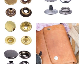 20mm press studs 4 parts snap fasteners buttons for jackets, leather crafts, purses, diy projects