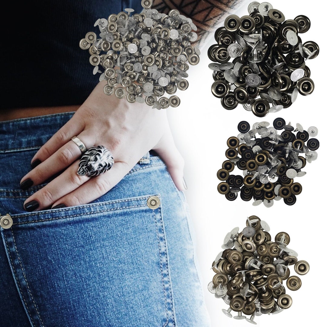 Jeans Rivets, No Sew Tack Rivets, Hammer on Press Rivets, Jeans Pin