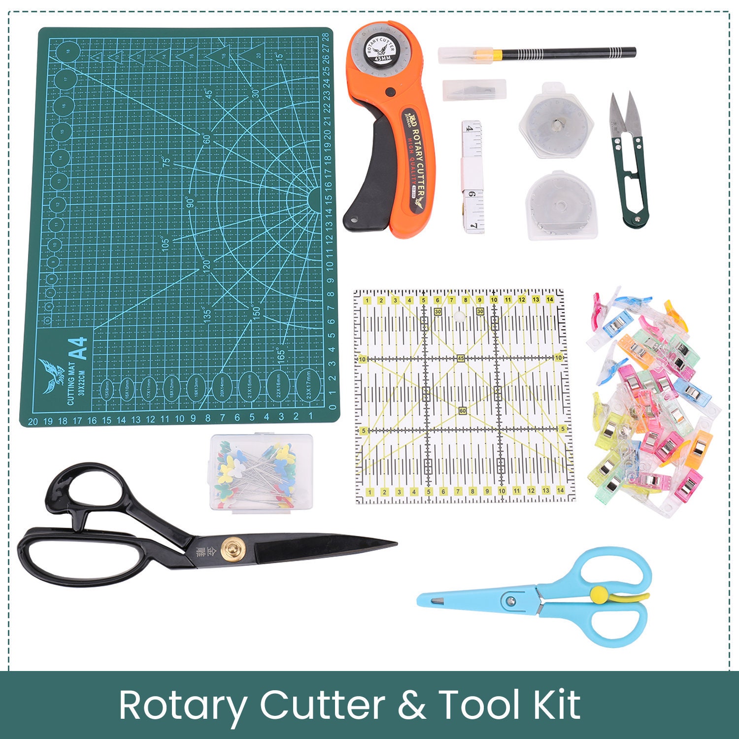 Rotary Cutter Set for Fabric, 96 PCS Quilting Supplies, Including Rotary  Cutter and Mat, Acrylic Ruler