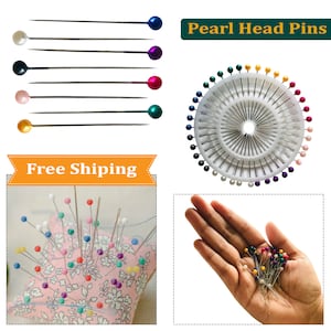 300 Pieces Corsages Pins Bouquet Pins Flower Diamond Pins Pearl Head Pins  Straight Head Pins for Wedding Sewing Corsage DIY Pins Pearl Crystal