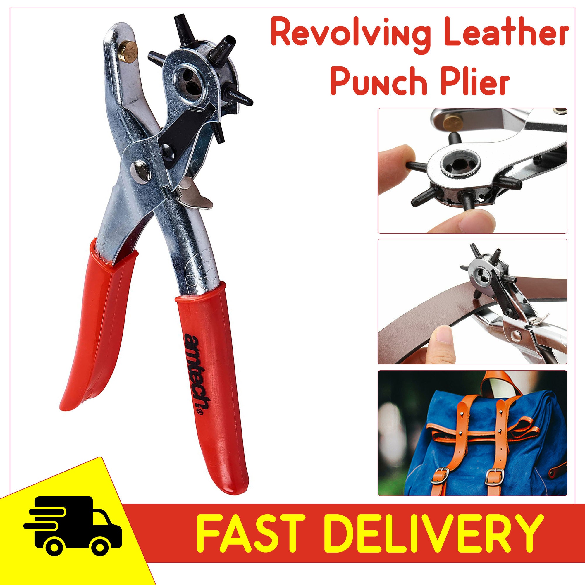 7'Heavy Duty Leather Hole Puncher with 6 Punch Sizes for Belts, Fabric, DIY  Home or Craft Projects - China Hole Punch, for Watch Bands