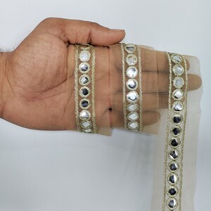 Mirror Effect Trimming Ribbon, Mirror Lace Ribbons, Wide Border Ribbons ...