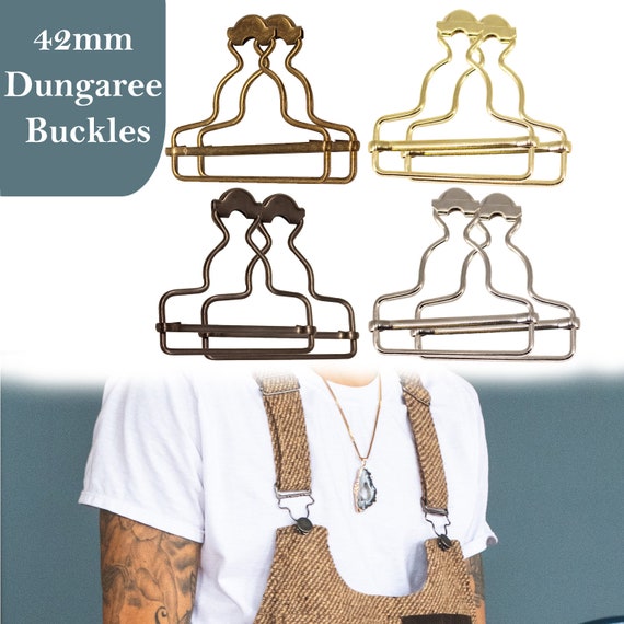 42mm Dungaree Buckles With Metal Clip Fasteners Overall Buckles Dungaree  Clips for Braces, Kids Jumpsuits, Suspenders, Jackets, 