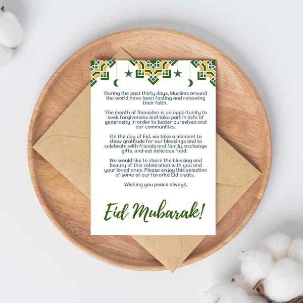 Eid Neighbor Tag | Eid Card | Eid Mubarak | Eid ul Fitr | Ramadan gift | Islamic Holiday | Muslim holiday | Eid Present | Eid Gift | Ilm