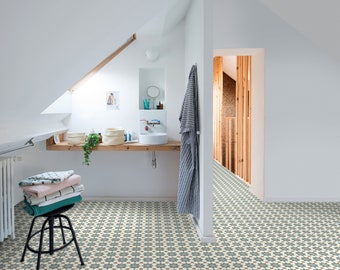 Suelo vinílico en láminas con efecto madera gris Lino con diseño de  tablones aleatorios para pasillos, baños y cocinas -  España