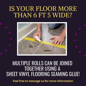 Blue Tile Effect Flooring, Patterned Sheet Vinyl, Felt Back Cushioned Linoleum, Kitchen and Bathroom Lino image 8