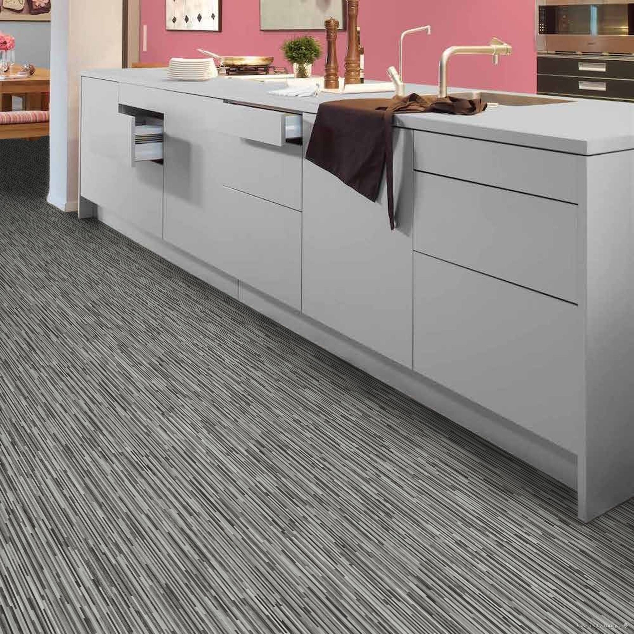 Rollo De Suelo Vinílico Imitación Bambú Marrón 2.8mm – Para Cocina Y Baño (Cortado A Medida)