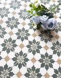 Sheet Vinyl Flooring Lino in Decorative Moroccan Style For Bathrooms, Hallways and Kitchens - Arabian Green