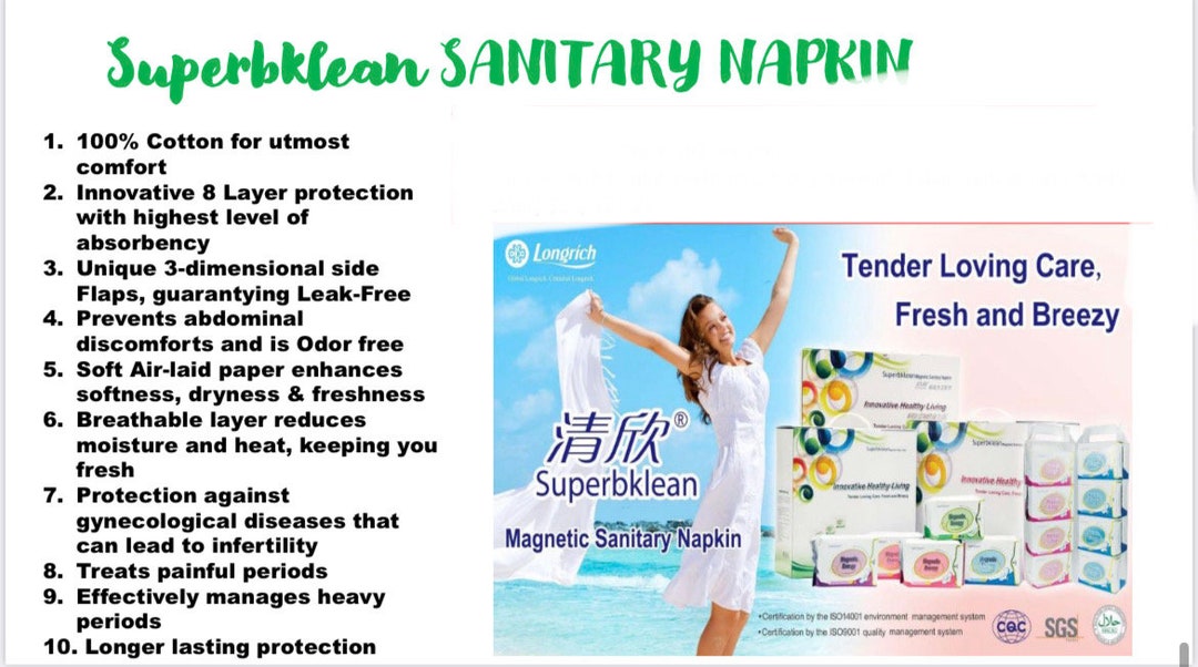 Longrich Superbklean Energy, Anion, Far Infrared Sanitary Pad