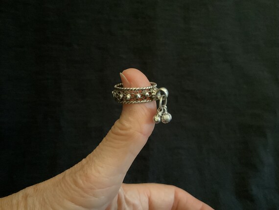 High content Silver Dangling Charm Ring Size 7 - image 3