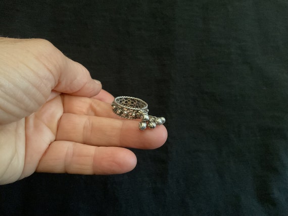 High content Silver Dangling Charm Ring Size 7 - image 4
