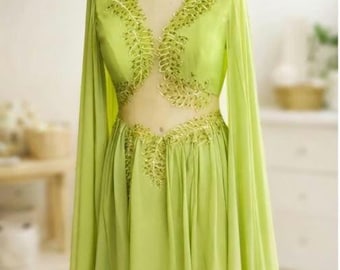 Faeriecore Green Maxi Dress – Pop Tour–Inspired Fairy Performance & Event Gown