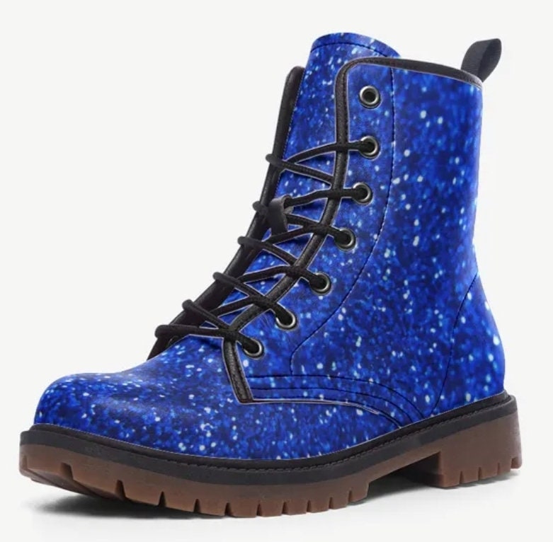 Blue glitter shop boots