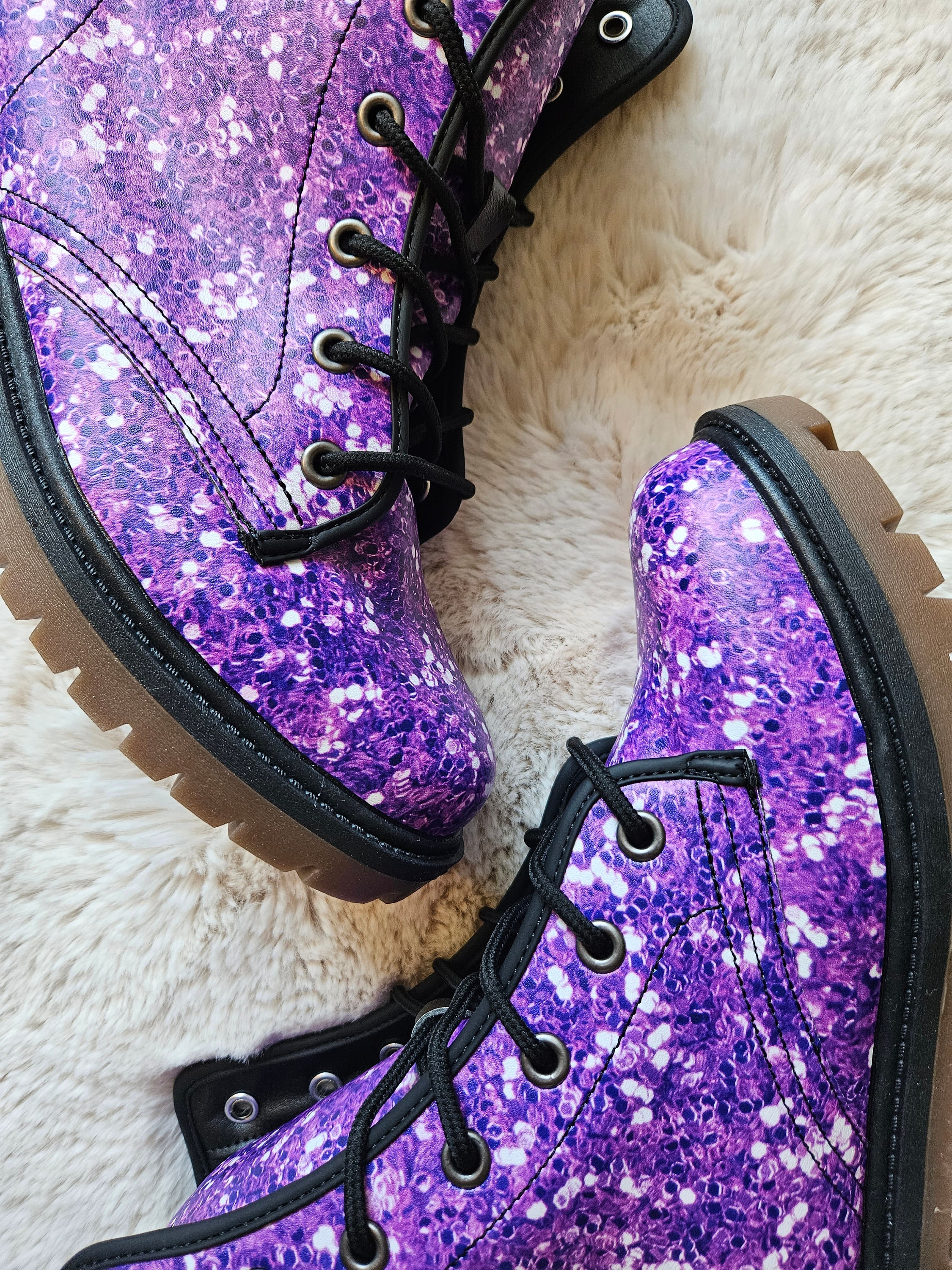 Made to Shimmer and Sparkle Rhinestone Booties in Purple