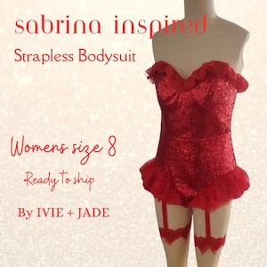 Ready to Ship Sabrina Inspired Sparkly Bodysuit | Short and Sweet Concert Tour Ruffle Sequins Outfit Replica | Unique Celebrity Costume