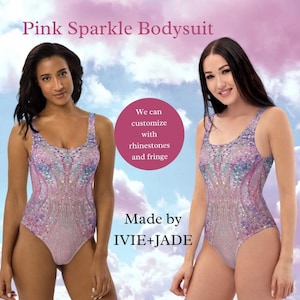 PINK Sparkle Taylor Bodysuit | Pastel Sparkle Print Celebrity Inspired Leotard | Pink Concert Tour Outfit | Pop Star Cosplay Costume