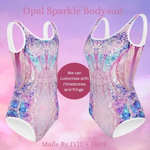 Girls Opal Sparkle Bodysuit | Youth Taylor Inspired Leotard | Tween Eras Tour Outfit
