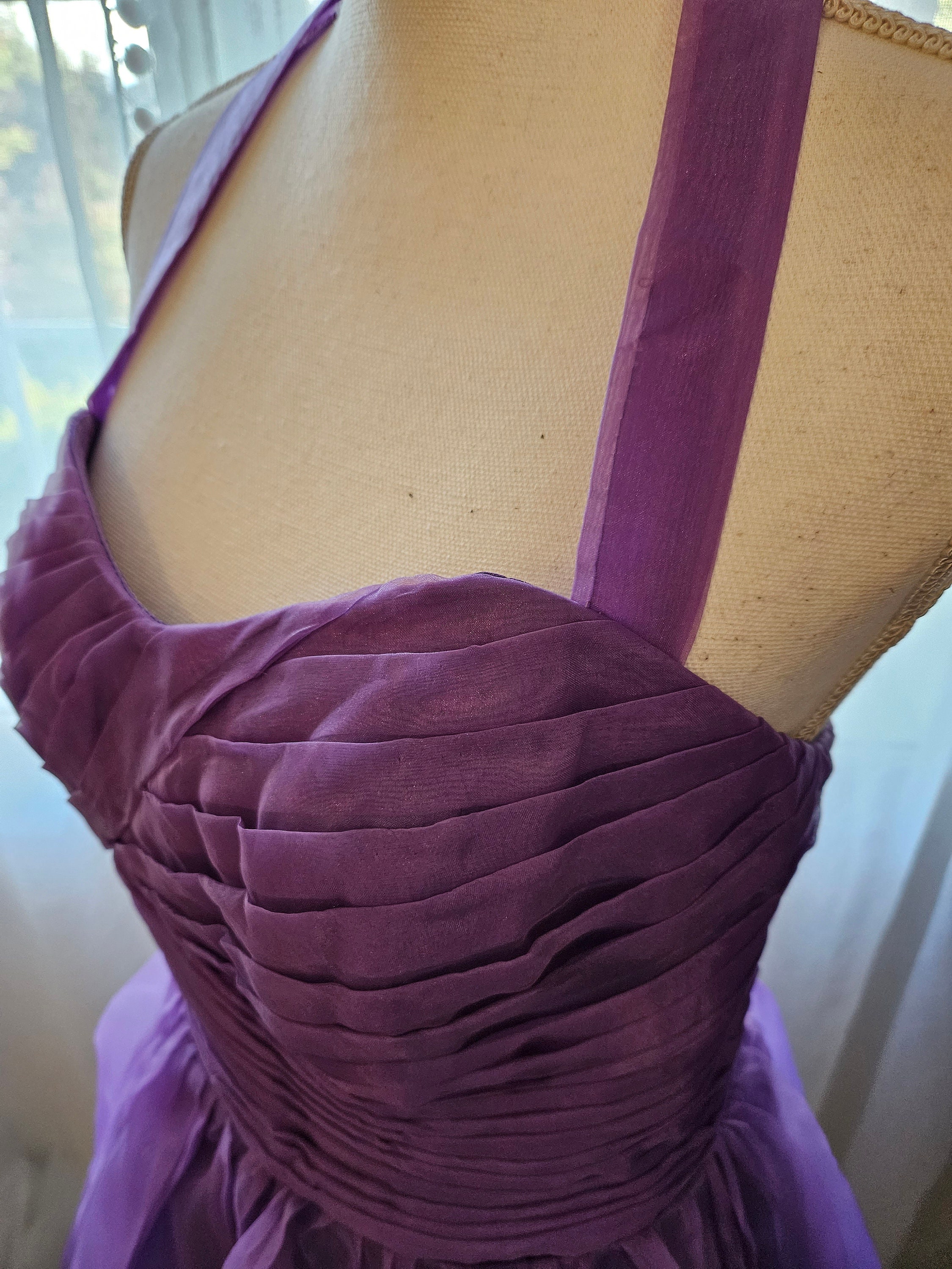 strapless open back dress Mira Halter Gown in Purple – Elegant Sash Gown – Elliatt main image 0