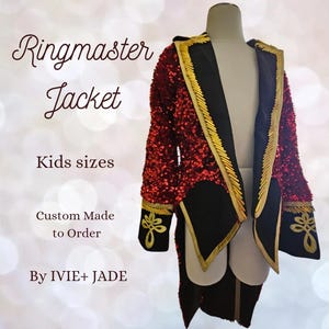 Custom GIRLS Red Sequins Ringmaster Jacket | Taylor Inspired Red Sequin Jacket | Unique Era Inspired Outfit