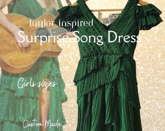 GIRLS Taylor Inspired Surprise Song Dress | Swift Inspired Formal Dress | ERAS Tour Dress Replica