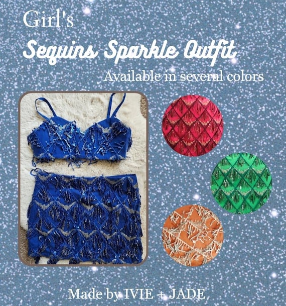 トップス Taylor set tops GIRLS Taylor Inspired Sparkly Crop Top and Skirt Outfit