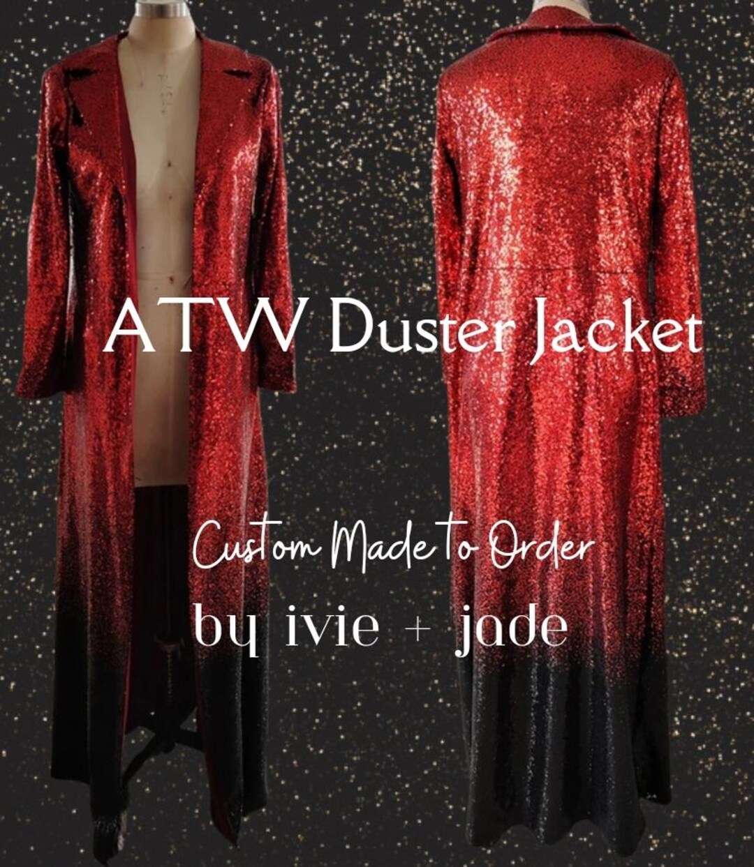 Rote und schwarze Pailletten-Konzerttournee-Jacke | Taylor Rote und schwarze Pailletten-Konzerttournee-Jacke | Taylor