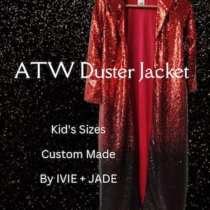 GIRLS Taylor Inspired All Too Well Duster Jacket | Swift Inspired Red and Black Sequins Jacket | Eras Tour Replica Outfit
