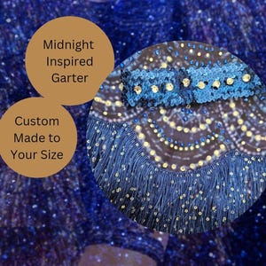Blue Midnight Inspired Kousenband om te combineren met onze Taylor Inspired Bodysuits en Outfits | Glamoureuze donkerblauwe strass-kousenband