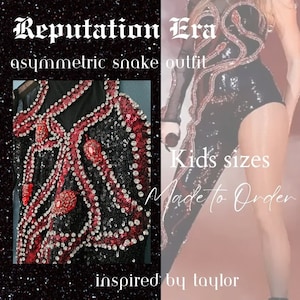GIRLS Rep Era Snakes Jumpsuit | Taylor Inspired Red Snake Bodysuit Outfit |  Reputation Era Inspired Catsuit Outfit | ERAS Tour Replica